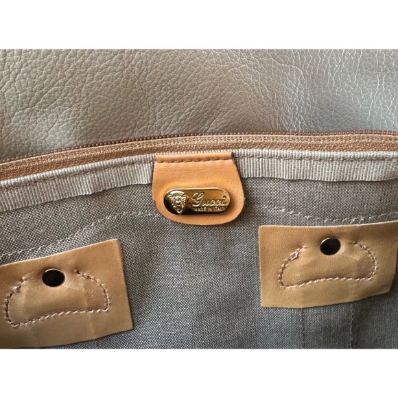 Certified Authentic Vintage Gucci Boston Web Micro GG Canvas Tan Leather Bag - Picture 10 of 14